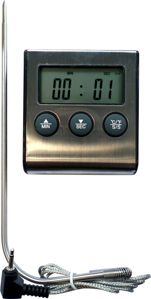 Thermomètre de Four avec Sonde Digital résistant à la chaleur jusqu'à  300°C, Hotloop Thermomètre Four de Cuisson analogique avec grand écran pour  la